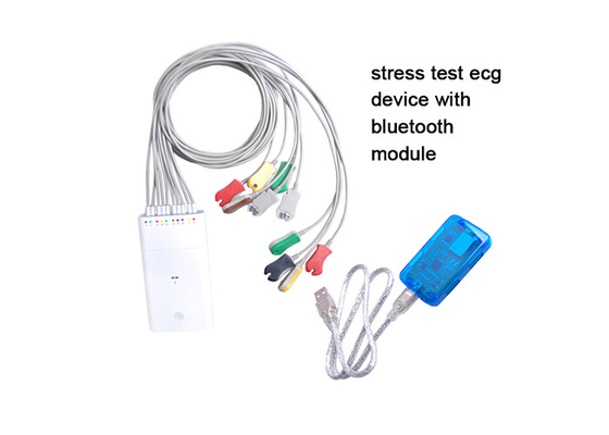 White Portable ECG Recorder Wireless Connection By Bluetooth Module Stress Testing