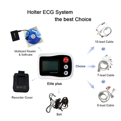 το όργανο ελέγχου 12 0.05-60HZ Holter ECG κανάλι κανάλι/3 συνδέει με τα άσπρα όργανα καταγραφής