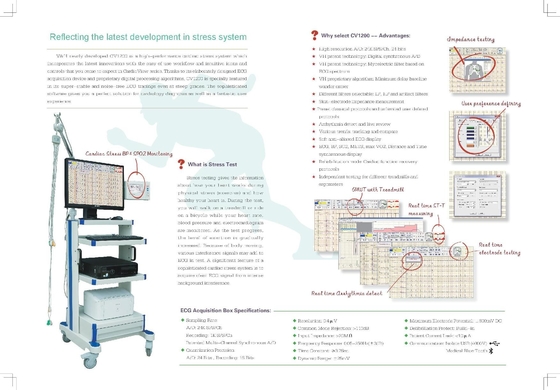 Δοκιμή ECG 12 ενσωματωμένο κανάλι παράθυρο CV1200 πίεσης τύπων ανεμιστήρων ενότητας USB της BP