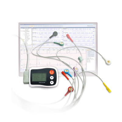 Το άσπρο περιπατητικό όργανο καταγραφής Ecg με την υποστήριξη 12 κανάλι/3 LCD διοχετεύει το FDA του ISO