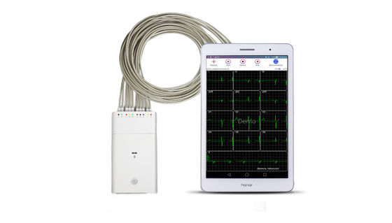 Άσπρη μηχανή Bluetooth ECG συστημάτων Andriod οργάνων καταγραφής σημάτων ECG